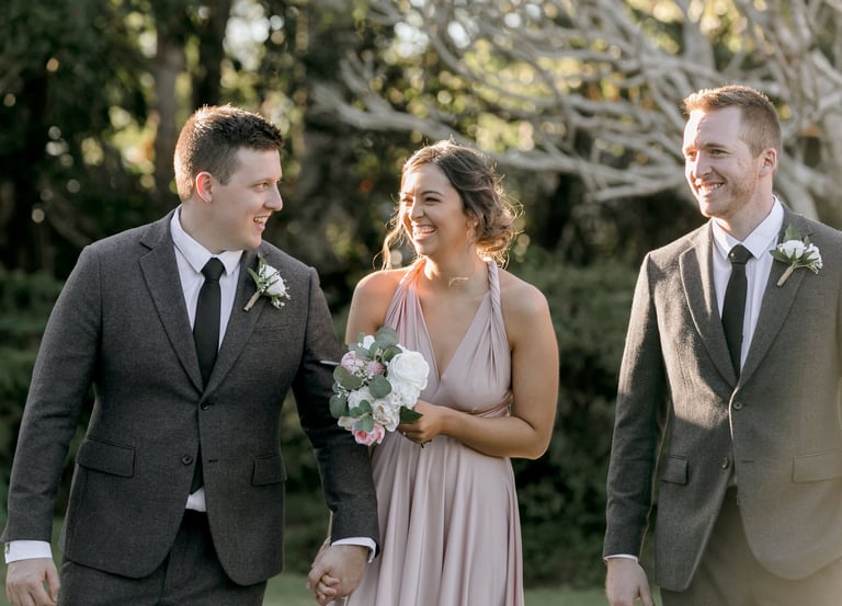 a man and woman at their Wedding 
