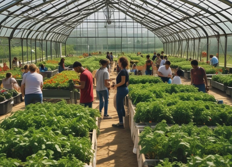 An image showcasing a vibrant, productive farm with various crops.