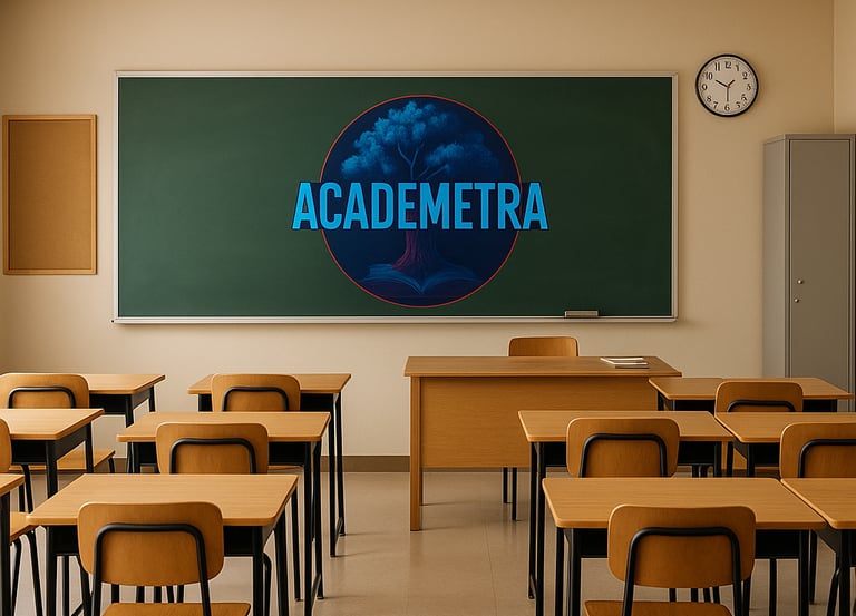 AI generated Academetra Classroom with our Logo
