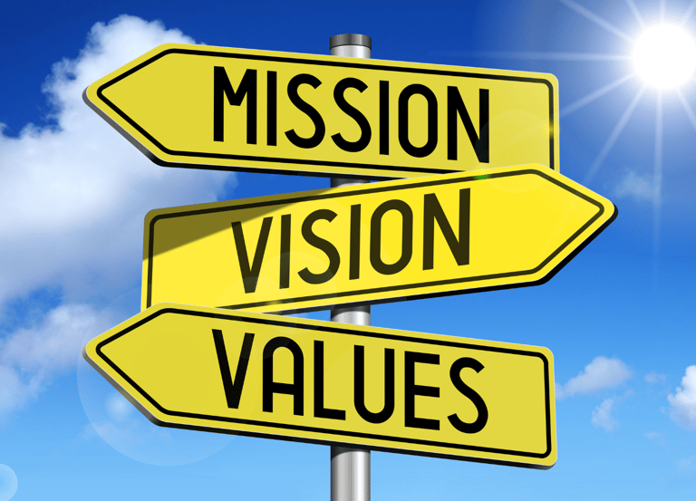 a signpost with the words mission vision vision vision vision vision vision vision vision vision