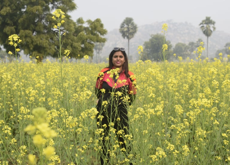 Embracing the Golden Fields of Barabar Hills.