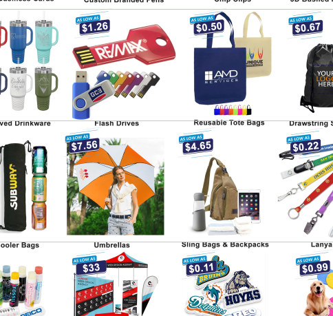 a variety of items that include items such as a promotional gift