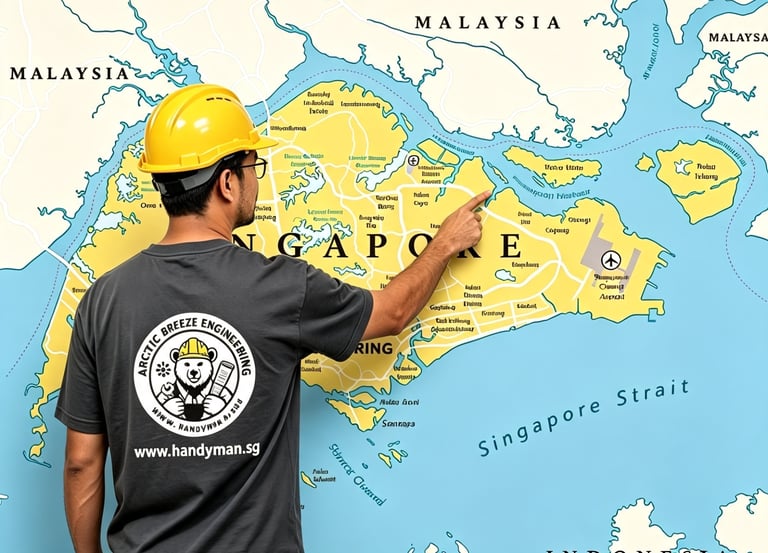 handyman pointing to service areas
