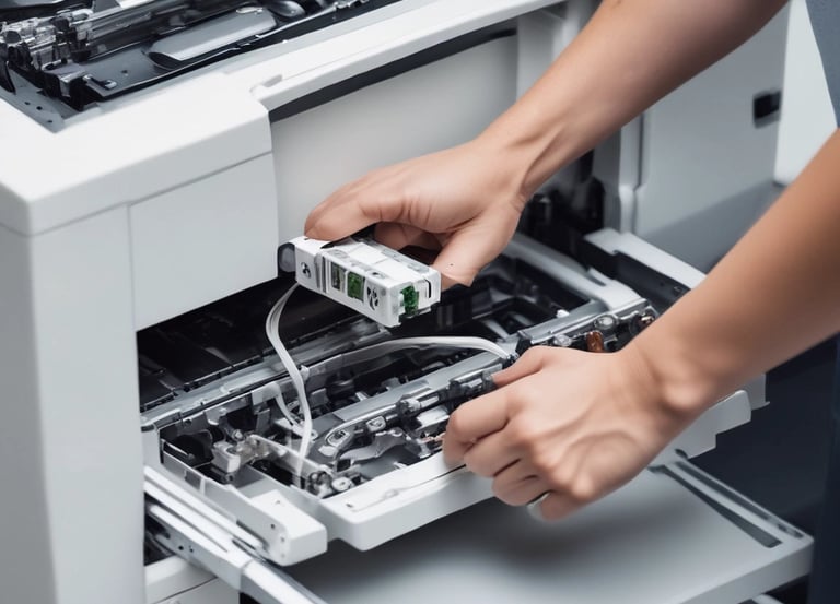 a white printer on a table