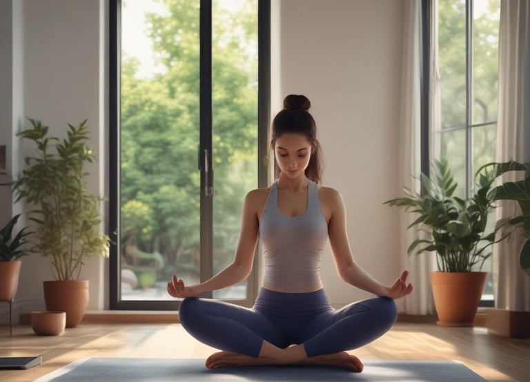A warm, inviting workspace with a laptop displaying an AI interface and a cup of coffee nearby.