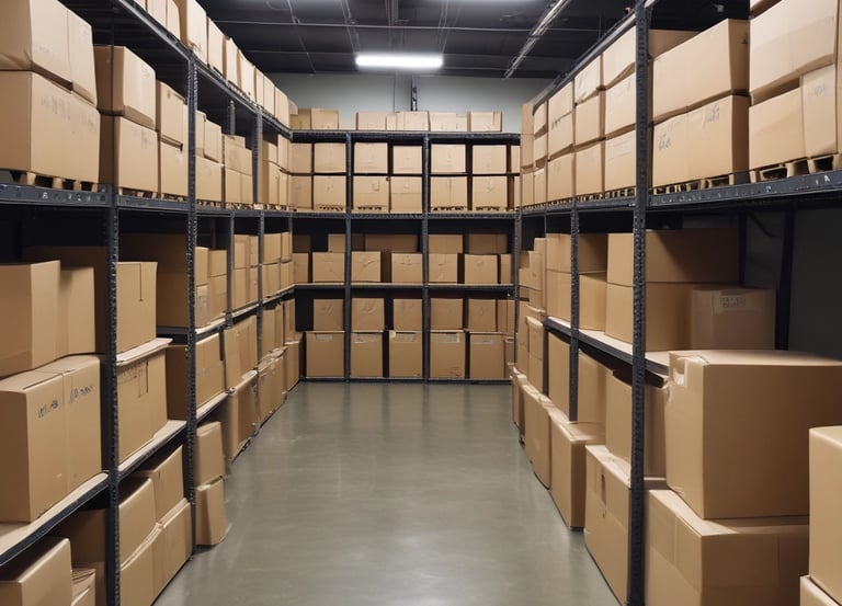 A secure storage facility with various sized units.