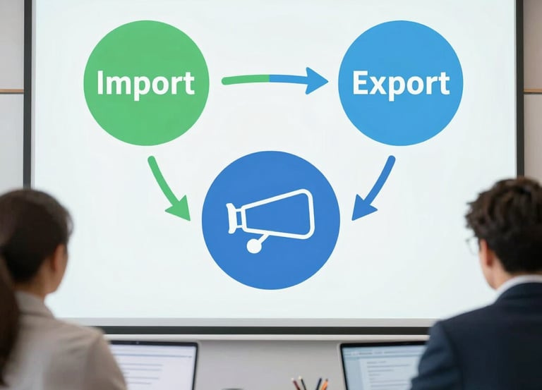 A professional team reviewing government tender documents in a modern office with navy blue and gold accents.