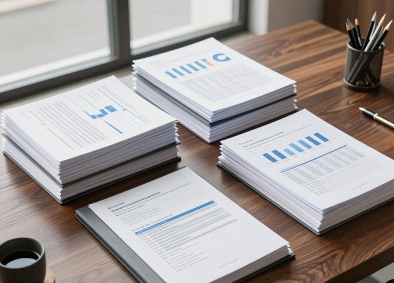 A close-up of three different business cards labeled Pilaris Base, Pilaris Control, and Pilaris Blindaje displayed on a wooden desk