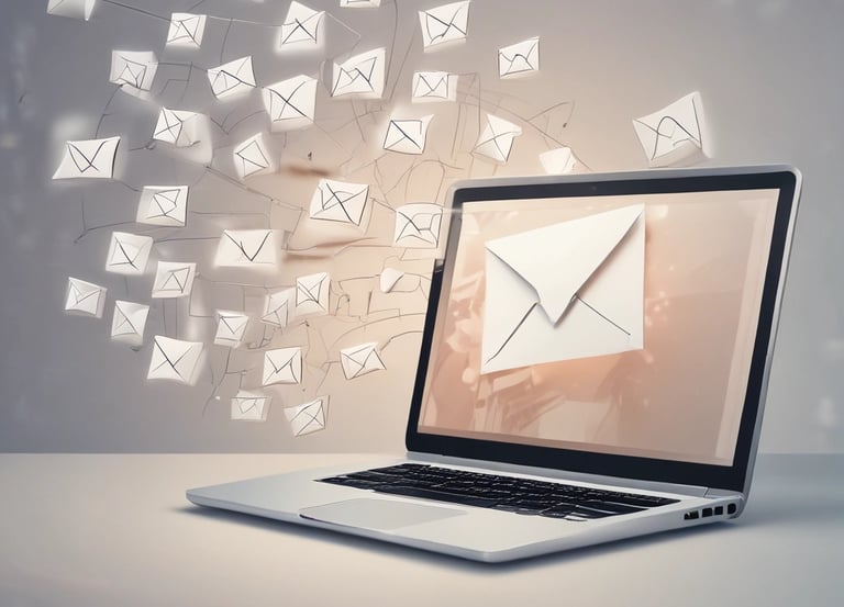 A clean, modern envelope icon with subtle automation workflow lines connecting around it.