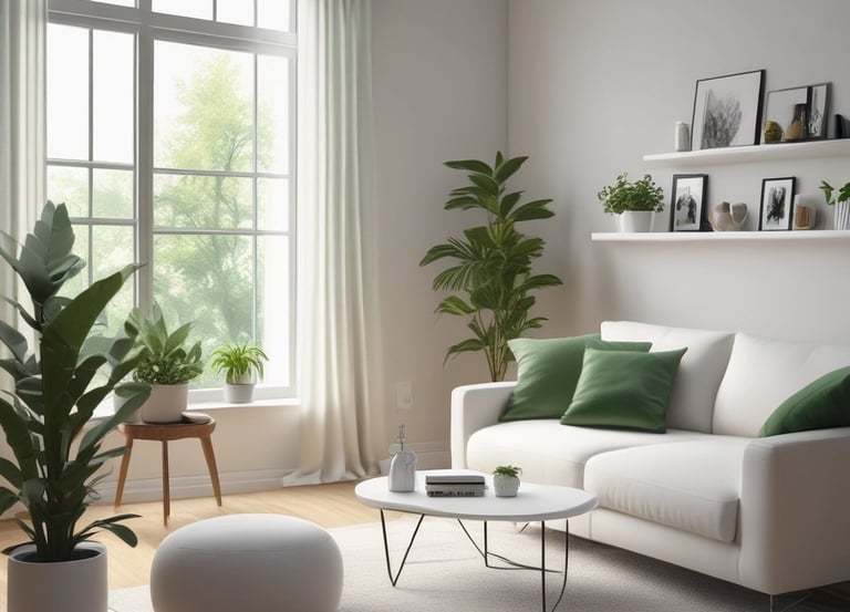 Close-up of hands setting up a tablet on a clean desk in a modern home.