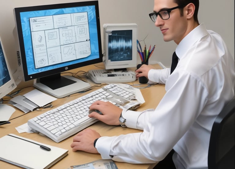 A friendly consultant discussing plans with a small team around a table.