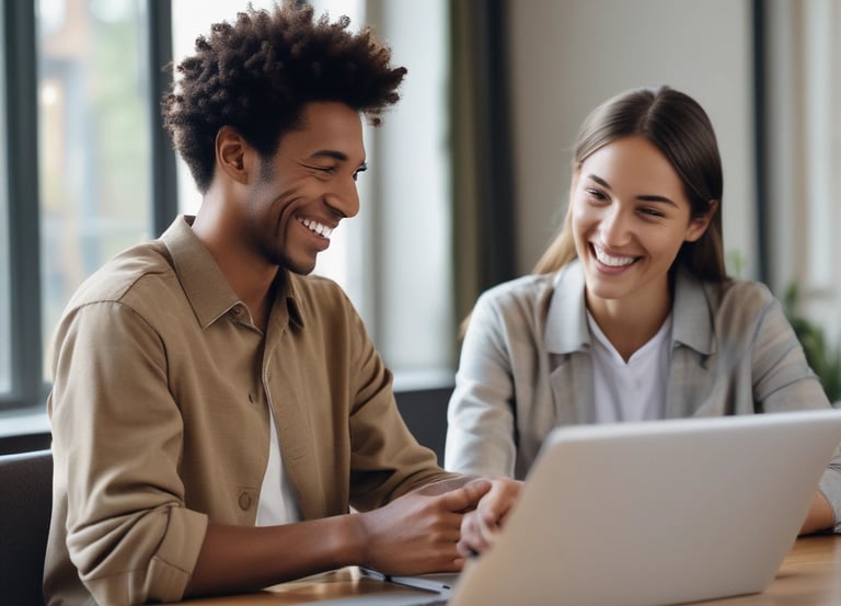 A professional recruiter discussing partnership details with a trucking carrier representative in a modern office.