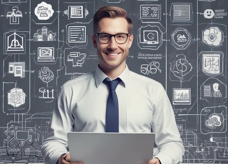 A professional consultant reviewing government contract documents with a client in a bright office.