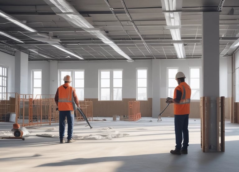 Photo of a renovated home interior showing fresh walls, new flooring, and modern lighting.