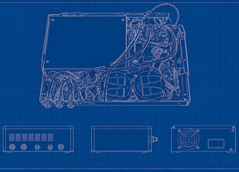 Blueprint tecnico di un sistema elettronico per dispositivi estetici a luce pulsata