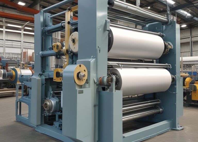Close-up of colorful plastic films and paper bags neatly arranged on a wooden table.