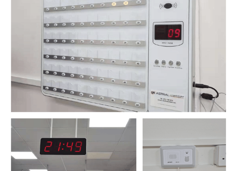 Equipos Yarward instalados para llamado de enfermeras, display de pasillo y terminal de pared