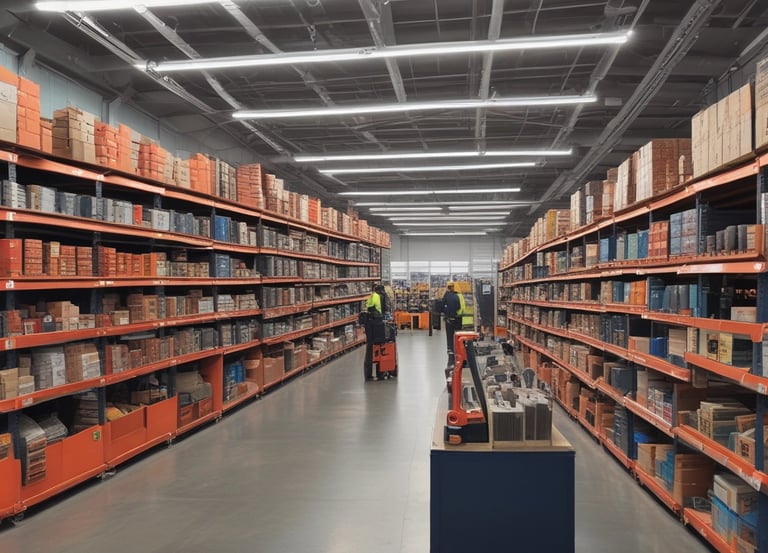 A vibrant marketplace scene showing diverse professionals exchanging safety equipment and marine gear.