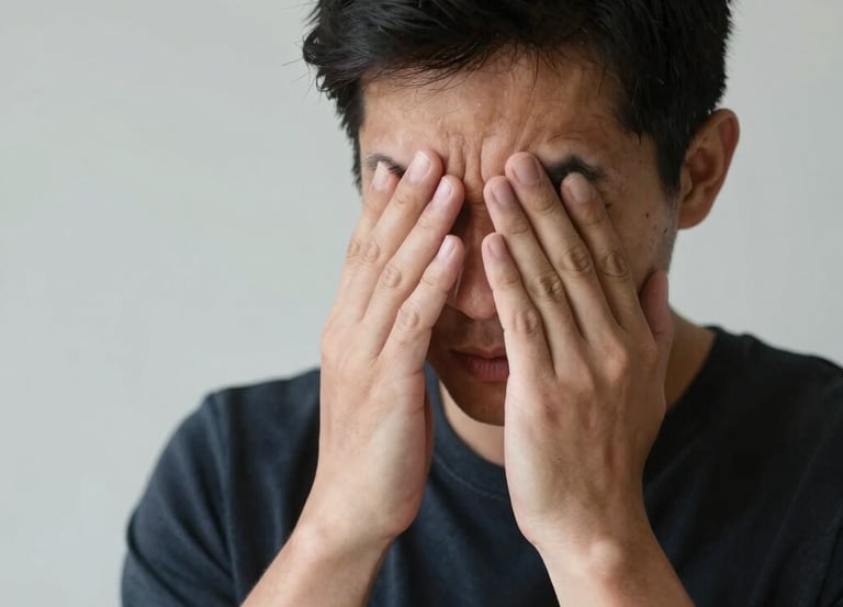 A calm, modern clinic room with neurology equipment and soothing blue accents.