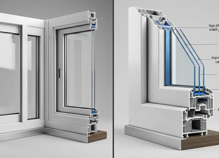 موك اب لقطاعات UPVC والغرف الهوائية للعزل