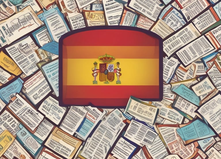 A professional translator working at a desk with documents and a laptop.