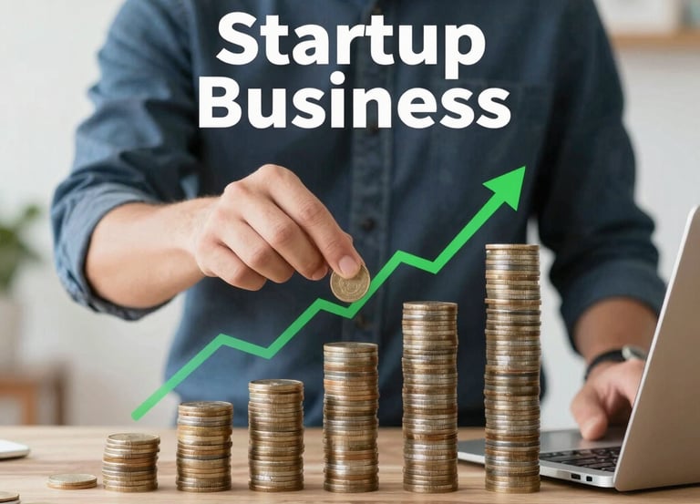 A sleek grid of six rounded cards with subtle LED glow icons representing diverse business types on a clean white background.