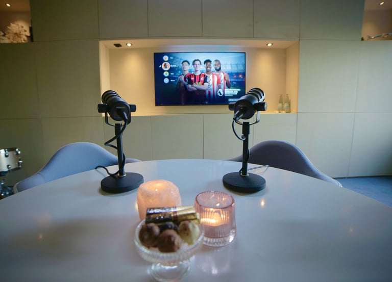 achtergrond van videopodcast opnemen in Arnhem met tv 