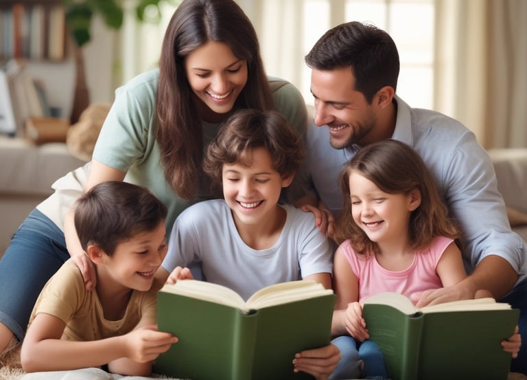 A peaceful morning scene with an open Bible, a cup of tea, and soft sunlight filtering through a window.