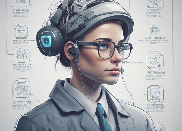 A friendly IT specialist assisting a client with computer setup in a modern office.