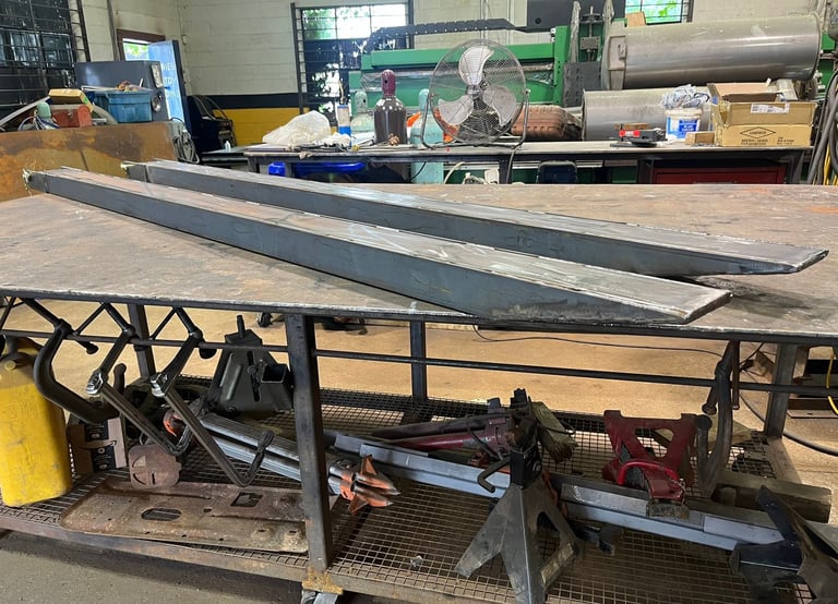 fork lift fork extensions on display