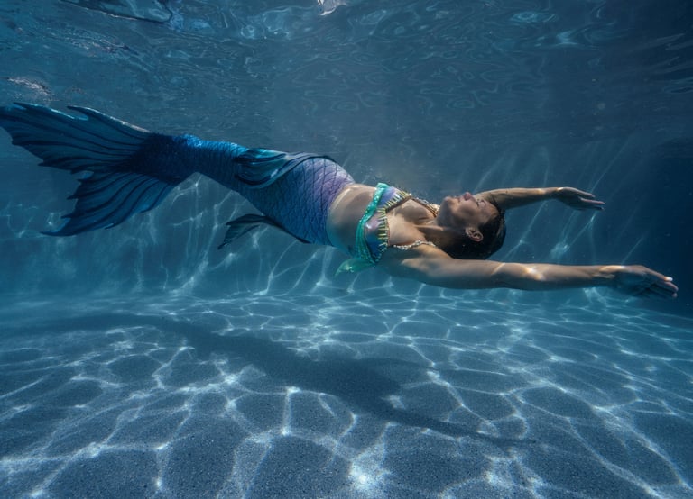 Mermaid swimming