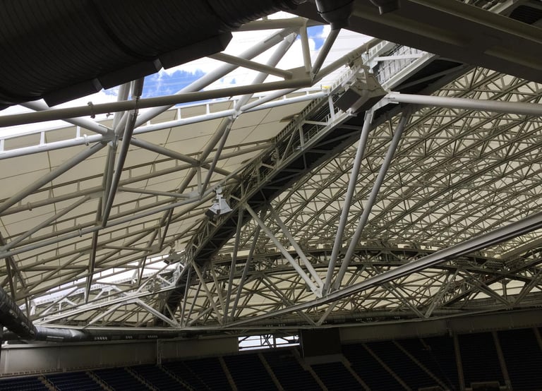 a large metal structure with a large metal structure