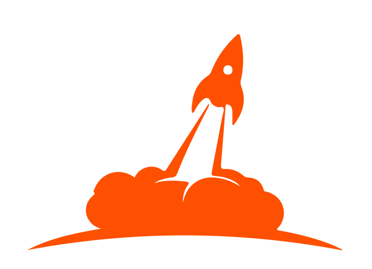 Cohete despegando en representación del impulso de una marca comercial