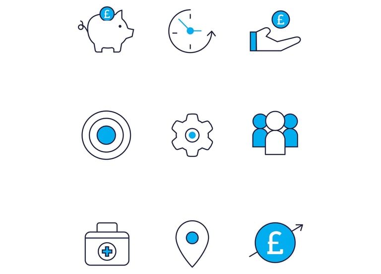 a set of bespoke business icons