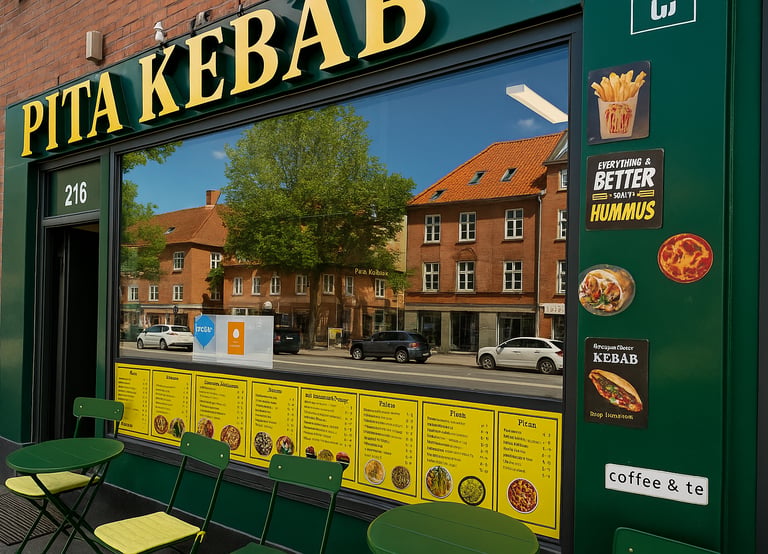 Pita Kebab Amager på Amagerbro i København – restaurantens facade