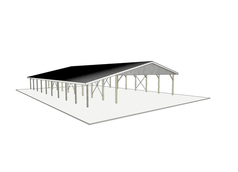 3D sketch up a pole barn