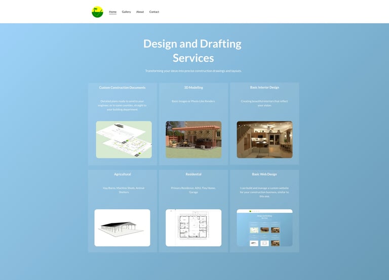 A screenshot of this website home page