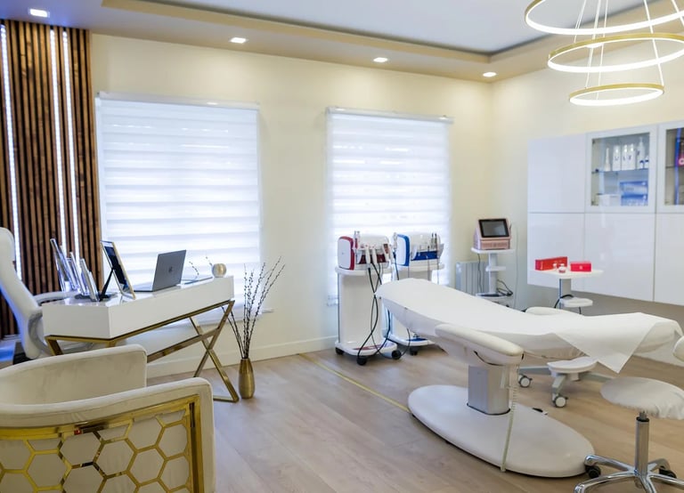 l'intérieur de l'institut de beauté medi kiss dermaclinic à bruxelles