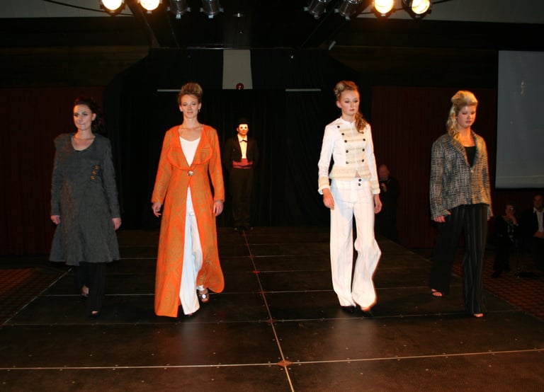Fashion show of archived pieces from Rogue Coats, showcased in Southland show
