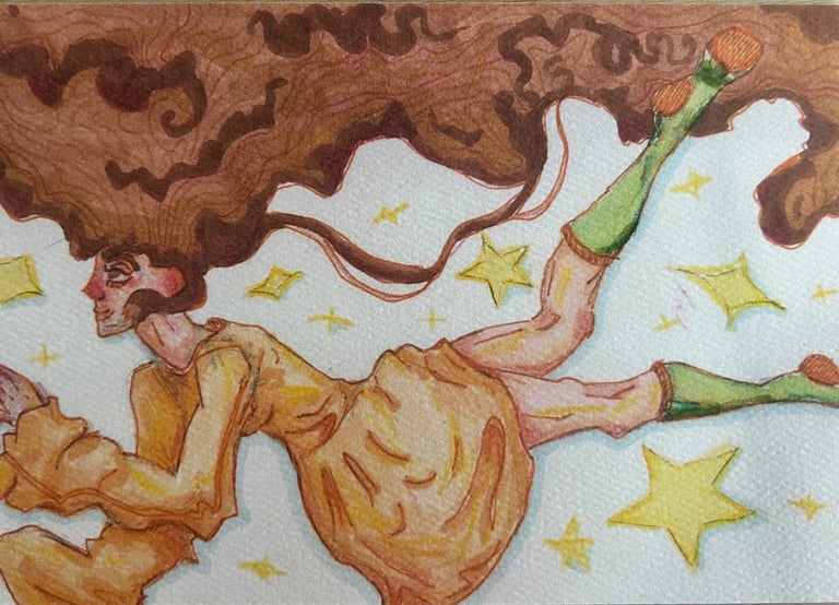 Original Takara Welter Mixed Media Painting on Paper titled, "Bird"