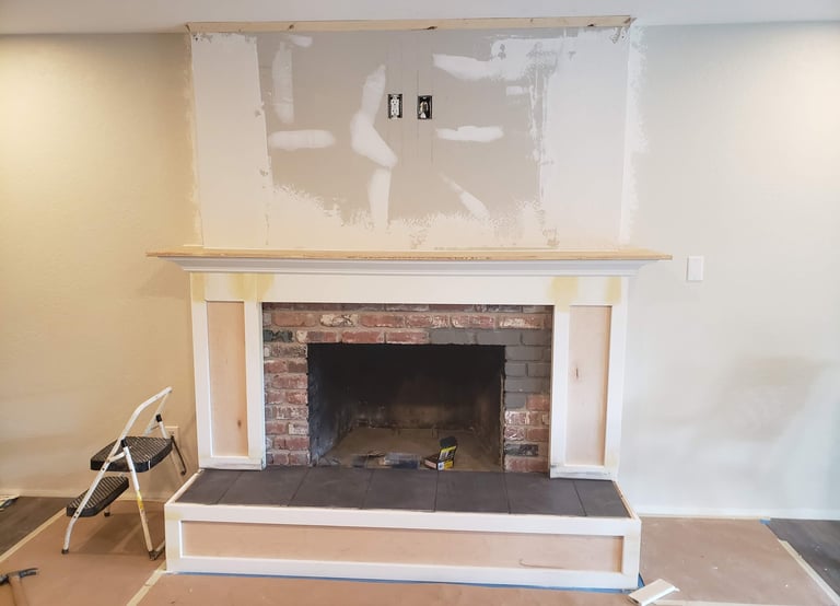 PAINTING CUSTOM FIREPLACE BEFORE MEDFORD OREGON