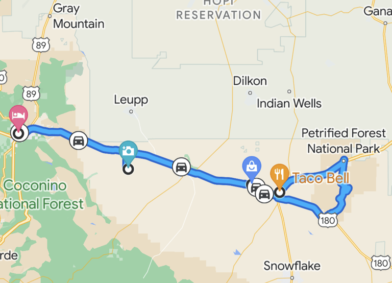 Day 5 of self-drive tour visiting Petrified Forest National Park and Meteor Crater