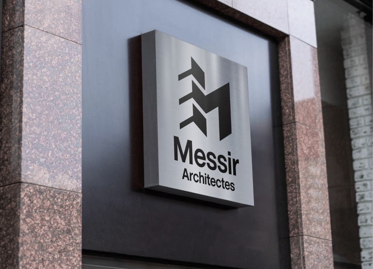 architectes modern logo sign mounted on a sleek office building exterior.