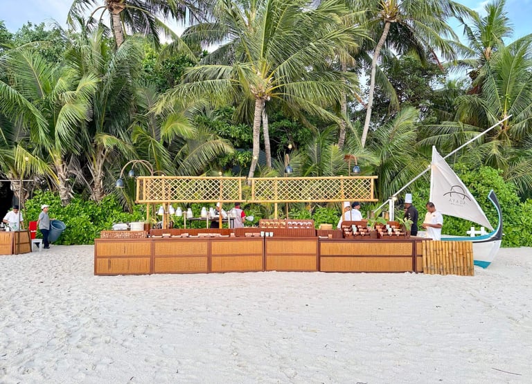 Ayada Maldives sea salt bbq beach restaurant buffet