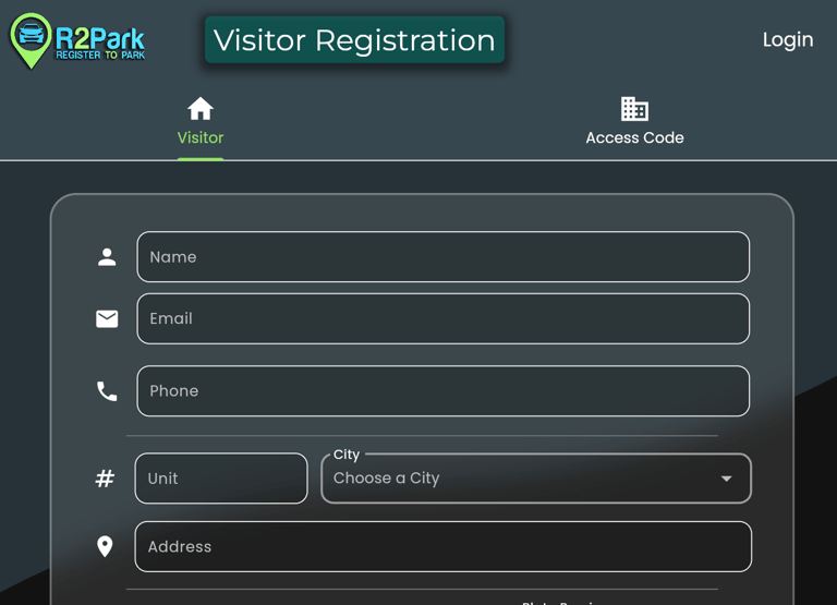 On-line Public Visitor Parking Registry