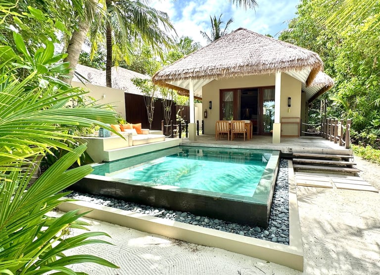 Ayada Maldives sunset beach suite outdoor