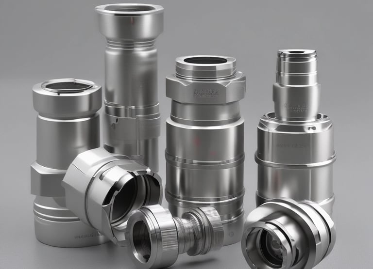 Close-up of durable industrial accessories arranged neatly on a workshop bench