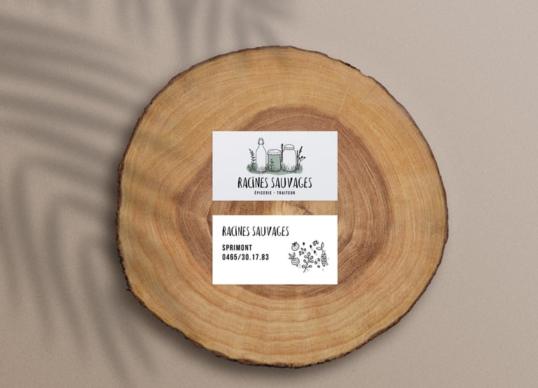 Mockup - Identité Racines sauvage - épicerie traiteur -par Soleado studio