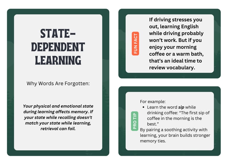 state-depending learning