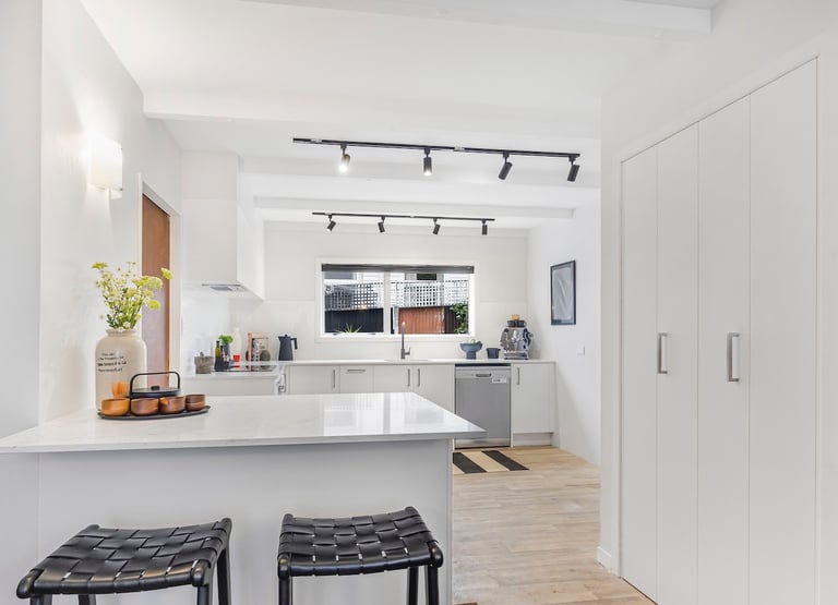 modern white newly renovated kitchen